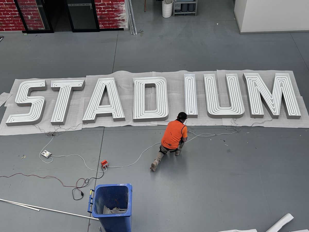 Large channel letter installation
