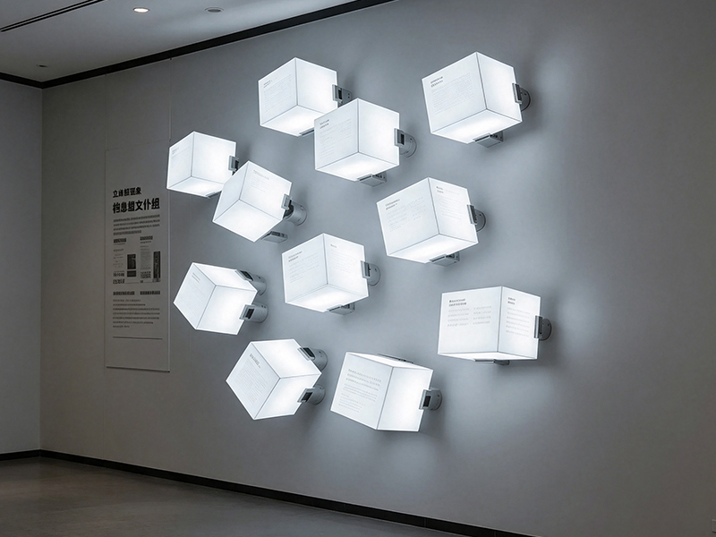 Modular cube light box wall
